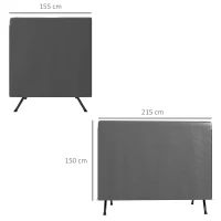 Outsunny Capa Protetora para Baloiço de Jardim de 3 Lugares 215x155x150 cm Impermeável com Fecho de Correr Cinza Escuro(m-3)