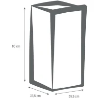 Bac a fleurs Carré Haut 40 cm - EDA - Volcania - 31 L - Intérieur/Extérieur - 39,5 x 39,5 x H 80 cm - Beige Calcaire(m-2)