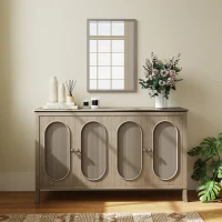 HOMCOM Wall Bathroom Mirror, 40 x 60 cm Wall-Mounted Mirror for Living Room, Bedroom, Hallway, Grey(m-9)