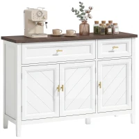 HOMCOM Modern Sideboard with 3 Doors, 2 Drawers and Adjustable Shelves, White(m-10)