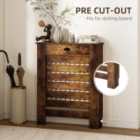 HOMCOM 95.5H x 78Wcm Radiator Cover, with Drawer - Rustic Brown(m-4)