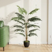 HOMCOM Artificial Fern Topiary Tree, Realistic Artificial Plant in Cement Pot, Fake Plant, 120cm(m-3)