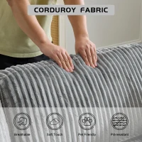 Doppelter Chaiselongue-Sessel für den Innenbereich, übergroße gepolsterte Cloud-Schlafcouch, luxuriöses Schlafsofa mit tiefem Sitz, Sofa-Chaiselongue mit Anbausofa, Lesesessel aus Cord für das Wohnzimmer, keine Montage erforderlich, grau(m-5)