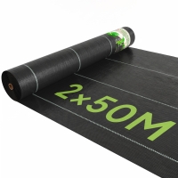 Outsunny Toile Paillage PP Anti-UV 50x2m Noir Vert