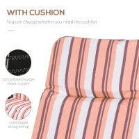 Outsunny Set of 2 Garden Sun Lounger Outdoor Reclining Seat Cushioned Seat Foldable Adjustable Recliner, Orange and White(m-5)
