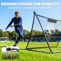 SPORTNOW Football Rebounder Net, Portable Kickback Football Rebounder Net with Carry Bag and Ground Stakes(m-5)