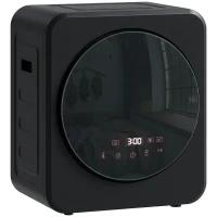 HOMCOM Vented Tumble Dryer, 4 kg Front Tumble Dryer with Stainless Steel Tub, 800W Compact Freestanding Black(m-1)