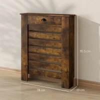 HOMCOM 95.5H x 78Wcm Radiator Cover, with Drawer - Rustic Brown(m-3)