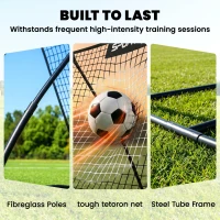 SPORTNOW Football Rebounder Net, Portable Kickback Football Rebounder Net with Carry Bag and Ground Stakes(m-4)