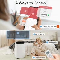 HOMCOM 12000 BTU 5-in-1 Portable Air Conditioner with Cool, Heat, Dehumidifier, Fan, Sleep, WiFi Voice Control, White(m-6)