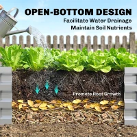 Outsunny Square Raised Garden Bed Box with Weatherized Steel Frame for Vegetables, Flowers, & Herbs, 120 x 120 x 30cm, Silver Tone(m-6)
