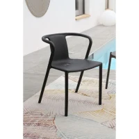 Lot composé de 2 fauteuils de jardin - CITY GARDEN - DIEGO-FT - Gris anthracite - Empilables(m-3)