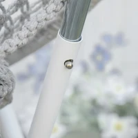 Outsunny Loveuse fauteuil rond de jardin fauteuil lune papasan pliable grand confort macramé coton polyester gris(m-9)