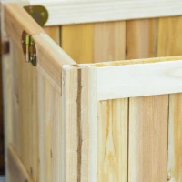 Outsunny Folding Raised Planter Flower Box dim. 70L x 30l x 25H cm Wood Slat-Style Body Pre-oiled Spruce(m-8)
