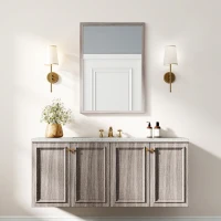 HOMCOM Wall Bathroom Mirror, 50 x 70 cm Wall-Mounted Mirror for Living Room, Bedroom, Hallway, Grey(m-8)