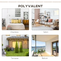 Outsunny Loveuse fauteuil rond de jardin fauteuil lune papasan pliable grand confort macramé coton polyester gris(m-7)