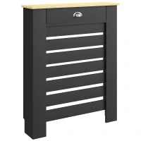 HOMCOM 95.5H x 78Wcm Radiator Cover, with Drawer - Black(m-10)