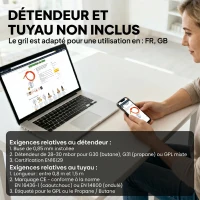 Outsunny Barbecue gaz de Table transportable Pieds Pliables - 2 brûleurs 5 KW - Barbecue gaz de Camping - Grille de Cuisson, réceptacle Graisse, thermomètre - Acier de Qualité Alimentaire Noir(m-8)