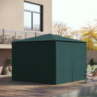 Outsunny 4 parois latérales pour pavillon de jardin tonnelle rigide 300 x 300 cm protéger de la pluie vent soleil gris(m-10)