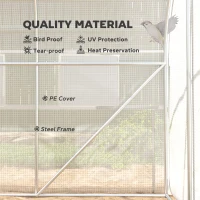 Outsunny Walk-in Polytunnel Greenhouse Green House with Roll-up Sidewalls, UV-resistant PE Cover, 3 x 2 x 2m, White(m-5)