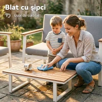 Outsunny Set Mobilier Grădină 4 Persoane: 2 Fotolii, Canapea, Măsuță(m-7)