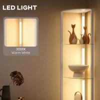 HOMCOM LED Floor Lamp with Shelves, Dimmable Standing Lamp with Foot Switch for Living Room, Bedroom, Grey(m-5)