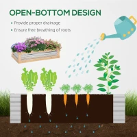 Outsunny Raised Garden Bed with Greenhouse Top - Garden Wooden Cold Frame Greenhouse Flower Planter Protection with 2 Independent Roofs, 122 x 61 x 82 cm, Natural(m-5)