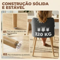 HOMCOM Conjunto de 2 Cadeiras de Cozinha Nórdicas Estofadas em Linho Encosto Curvo Assento Acolchoado Pernas de Madeira Cinza Claro(m-7)