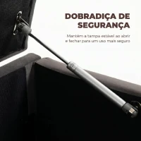 HOMCOM Puff de Armazenamento Banco de Armazenamento 141L 137x41x42 cm Estofado em Veludo Baú de Arrumação Capacidade 240 kg Cinzento(m-6)