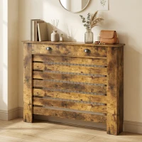 HOMCOM 95.5H x 111Wcm Radiator Cover, with Drawer - Rustic Brown(m-9)