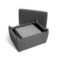 Salon de jardin - résine imitation rotin tressé - Allibert by KETER - 4 personnes - Mia - Gris graphite(m-4)