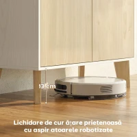 HOMCOM Servantă de Bucătărie, Mobilier de Bucătărie cu 6 Compartimente cu Uși Soft Close pentru Living, Sufragerie, Alb și Lemn(m-8)