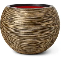 CAPI EUROPE Vase boule RIB NL - 40x32 cm - Noir et Or(m-1)