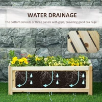 Outsunny Folding Raised Planter Flower Box dim. 70L x 30l x 25H cm Wood Slat-Style Body Pre-oiled Spruce(m-5)