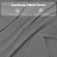 HOMCOM Set of Four Folding Corduroy Seat Chairs - Grey(m-7)