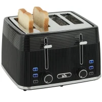 HOMCOM 4 Slice Toaster with 7 Browning Levels, Bread Toaster with Removable Crumb Tray, Black(m-10)