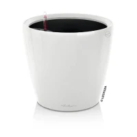LECHUZA Pot de fleurs - Classico premium LS 50 - Ø 49,5 x 46,5 cm - 40 L - Kit complet - Blanc brillant(m-1)
