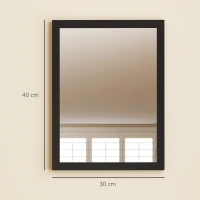 HOMCOM Wall Bathroom Mirror, 30 x 40 cm Wall-Mounted Mirror for Living Room, Bedroom, Hallway, Set of 2, Black(m-3)