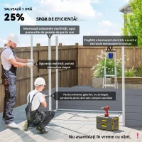 Outsunny Casa de grădină cu fereastră de ventilație, plastic și metal, 240 x 190 x 180/228 cm, Gri(m-5)
