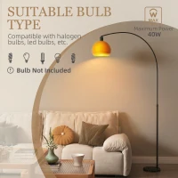 HOMCOM Floor Lamp for Living Room, Modern Standing Lamp with Shade & Foot Switch for Bedroom, Office, Black(m-6)