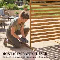 Outsunny Biombo de Madeira 170x80 cm Biombo Separador de Ambientes Treliça para Exterior Jardim Pátio Terraço Castanho(m-7)