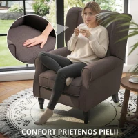 Homcom Fotoliu Francez Maro – 74×86×102 cm, Lemn & Perne Detasabile(m-6)