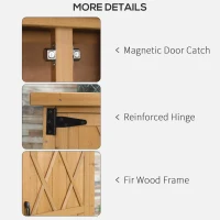 Outsunny Garden shed garden cabinet 3 shelves 2 doors galvanized sheet metal waterproof roof pine wood 75 x 40 x 90 cm yellow(m-7)