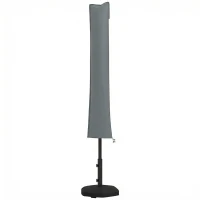 Outsunny Copertura per Ombrellone Impermeabile, Custodia Copri Ombrellone con Cerniera e Laccio, Grigio(m-1)
