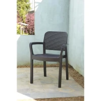 Lot de 6 fauteuils de jardin - Allibert by KETER - SAMANNA - En résine - Coloris : gris graphite - Empilable(m-2)