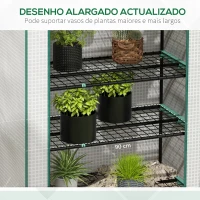 Outsunny Estufa de Jardim de 5 Prateleiras Estufa Resistente com 1 Porta com Fecho de Correr Anti-UV 90x49x193 cm Branco(m-5)