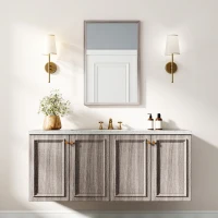 HOMCOM Wall Bathroom Mirror, 40 x 60 cm Wall-Mounted Mirror for Living Room, Bedroom, Hallway, Grey(m-8)