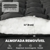 Outsunny Cama Dobrável de Campismo com Colchão Removível de Tecido Oxford 600D com Cabeceira e Bolsa Carga 200 kg Preto(m-4)