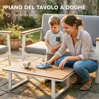Outsunny Set Divani Giardino 4 Persone: 2 Poltrone, Divanetto, Tavolino.(m-7)