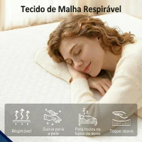 HOMCOM Colchão 190x90 cm Espessura 20 cm Colchão Viscoelástico com Chá Verde Firmeza Média Cama Refrescante com Espuma de Gel(m-4)